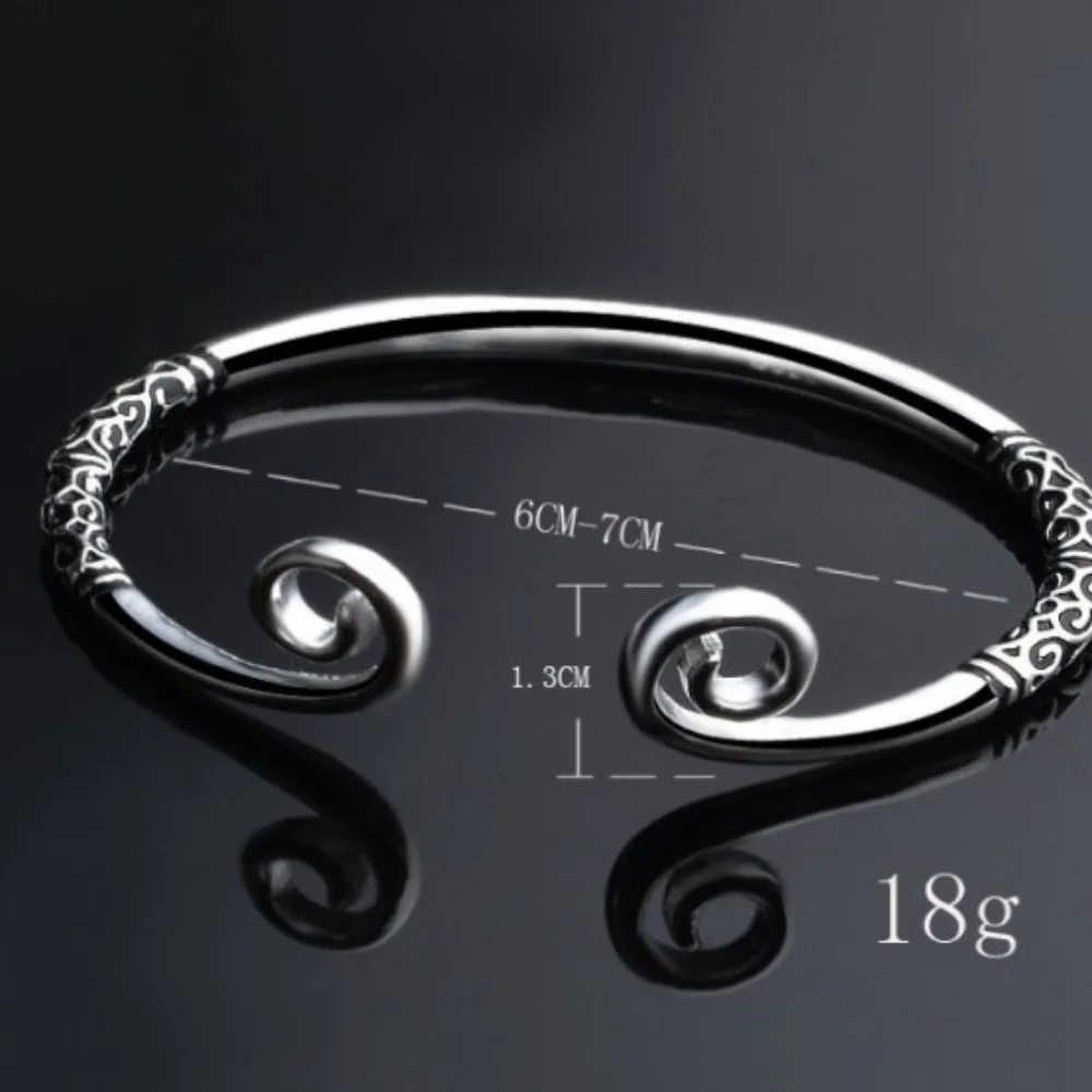 !NEW Heavy 925 Sterling Silver Swirl Cuff | Adjustable Bracelet - Picture 12 of 15